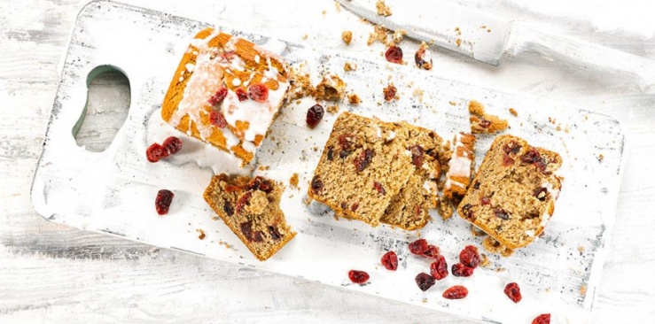 Receta de Pancakes con Harina de Chufa o de Castaña: Plum cake de arándano rojo